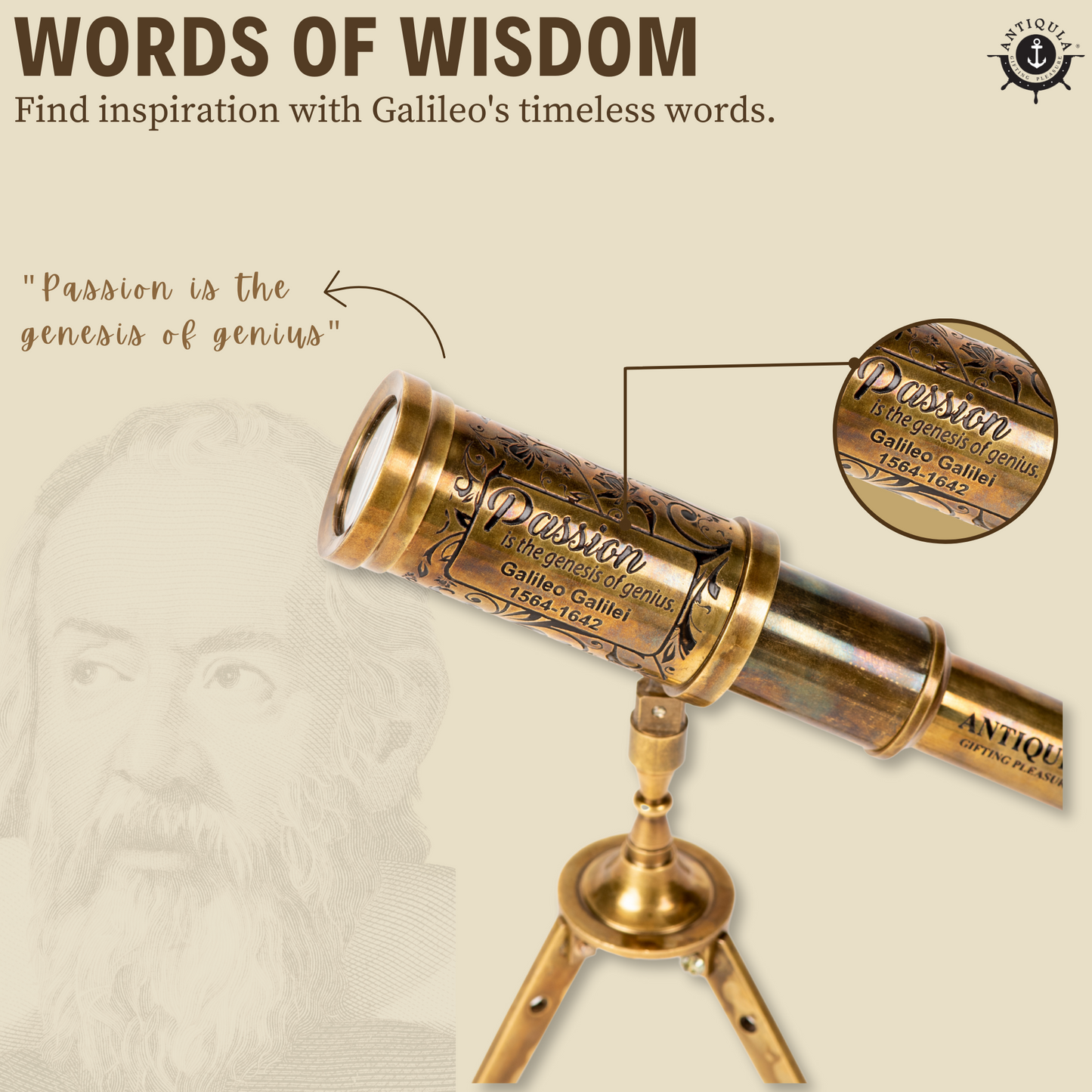 Vintage Decor Telescope with Tripod Stand.