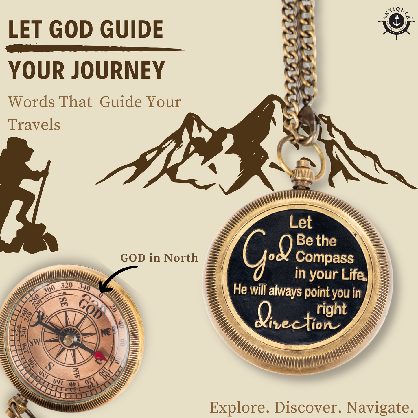 God Compass with Wooden Box