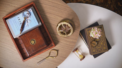 Sundial Compass with Wooden Box