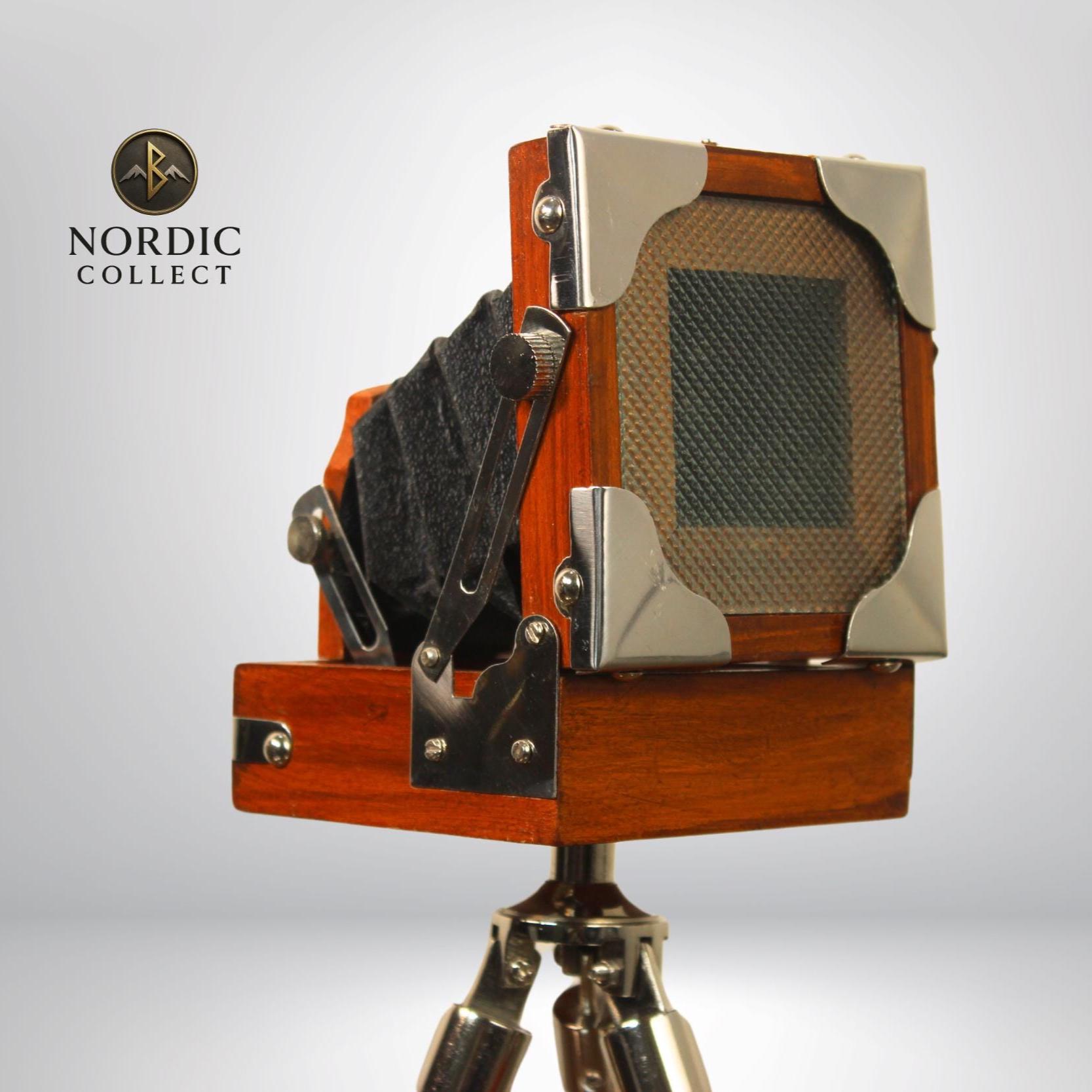Wooden Bellows Camera on Adjustable Tripod view 2