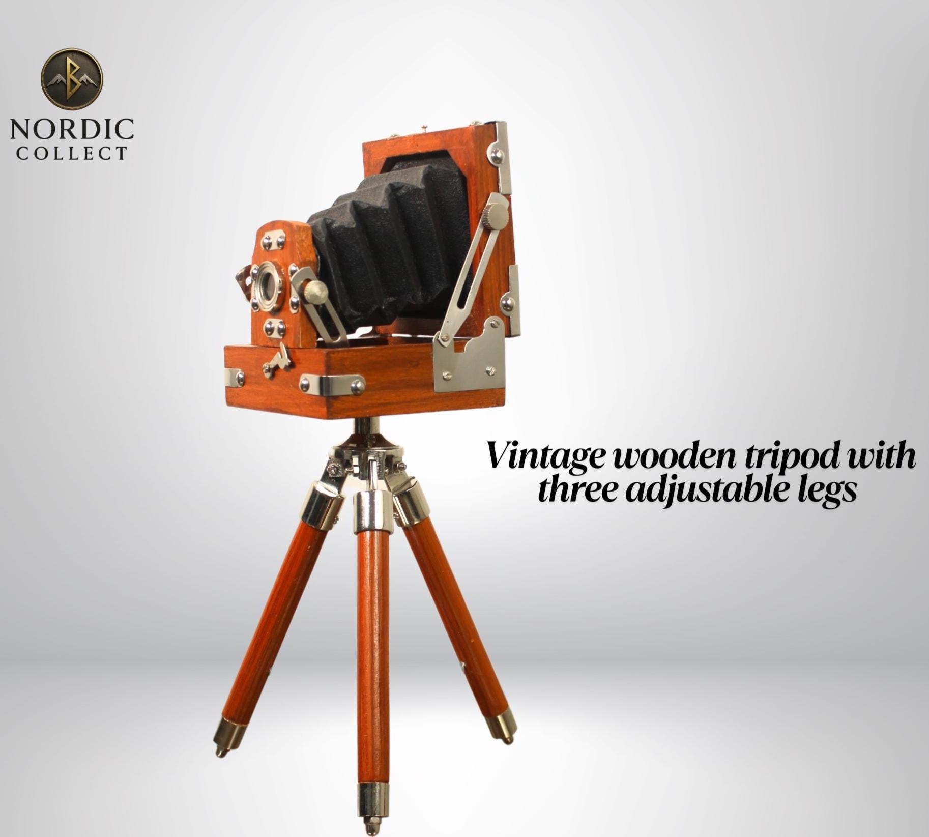 Wooden Bellows Camera on Adjustable Tripod view 4