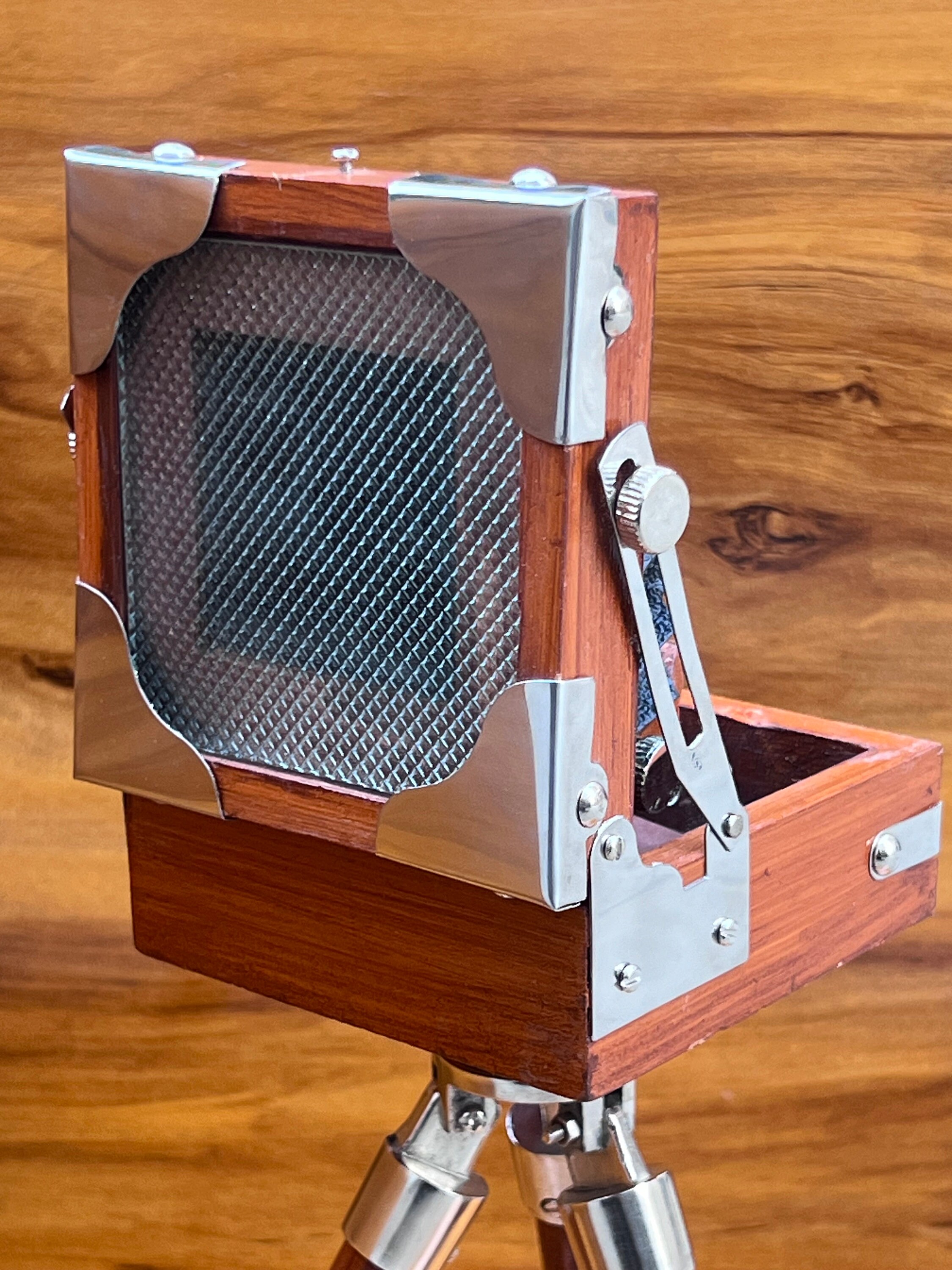 Compact Wooden Camera on Foldable Tripod view 5