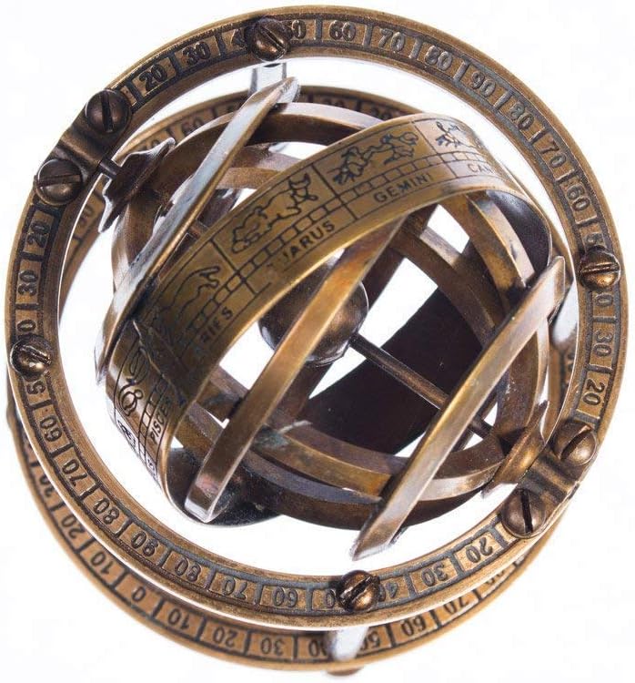Miniature Brass Armillary Sphere with Stand view 2