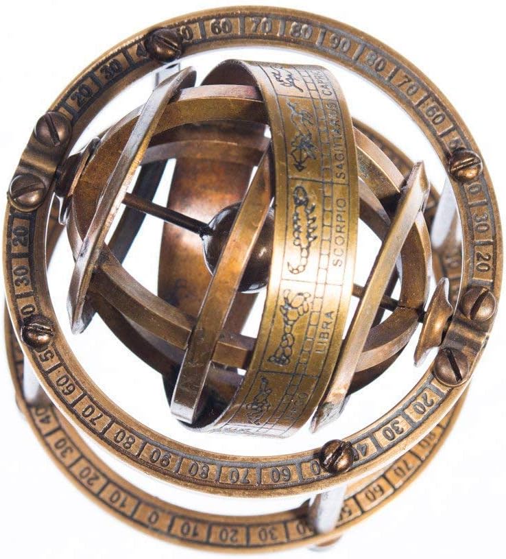 Miniature Brass Armillary Sphere with Stand view 3