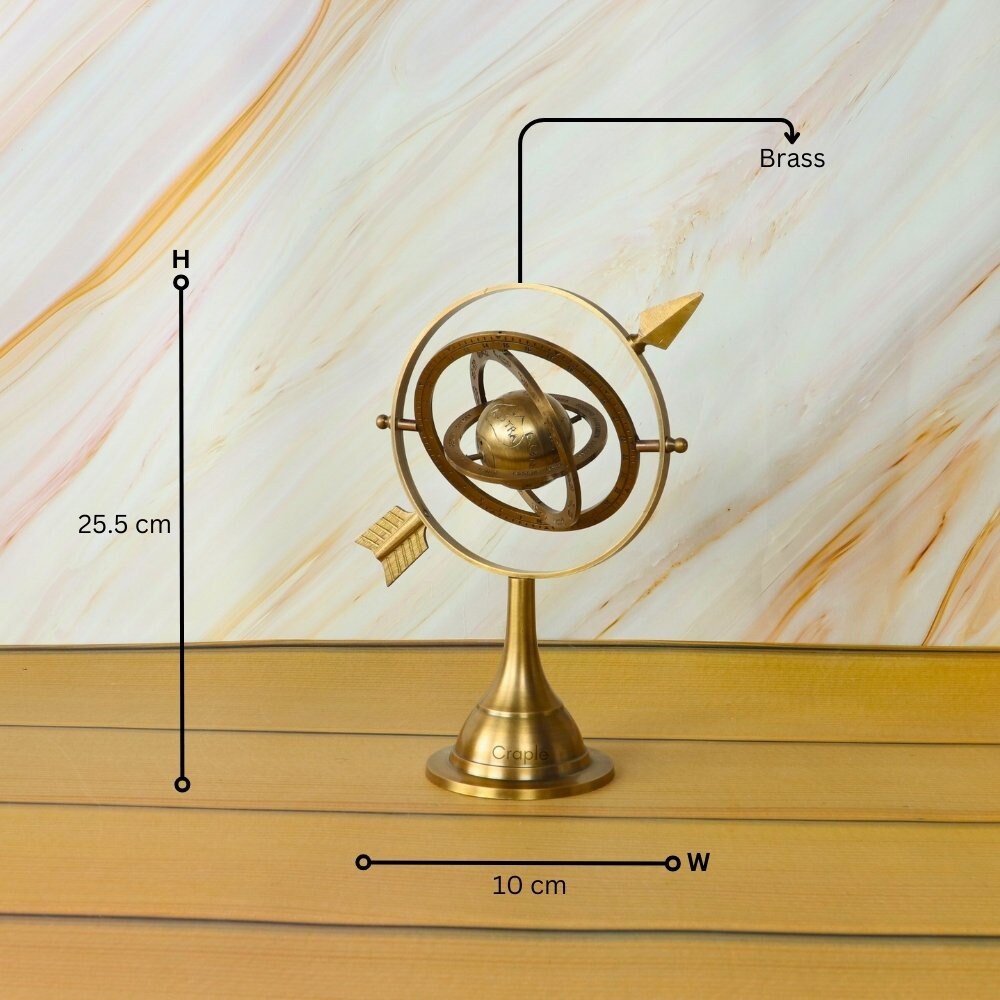 Handmade Brass Armillary Sphere with Arrow view 7