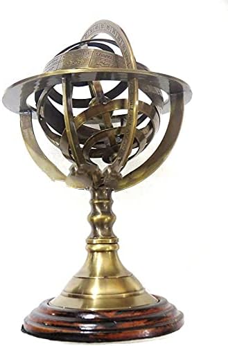 Brass Zodiac Armillary Sphere Pirate Decor view 4