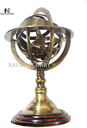 Brass Zodiac Armillary Sphere Pirate Decor view 6