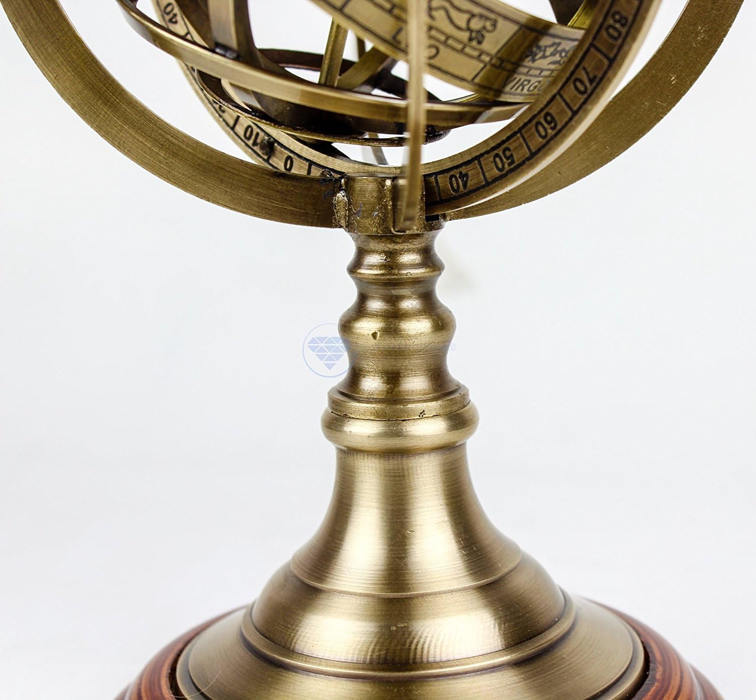 Brass Armillary Sphere on Lacquered Hardwood view 4