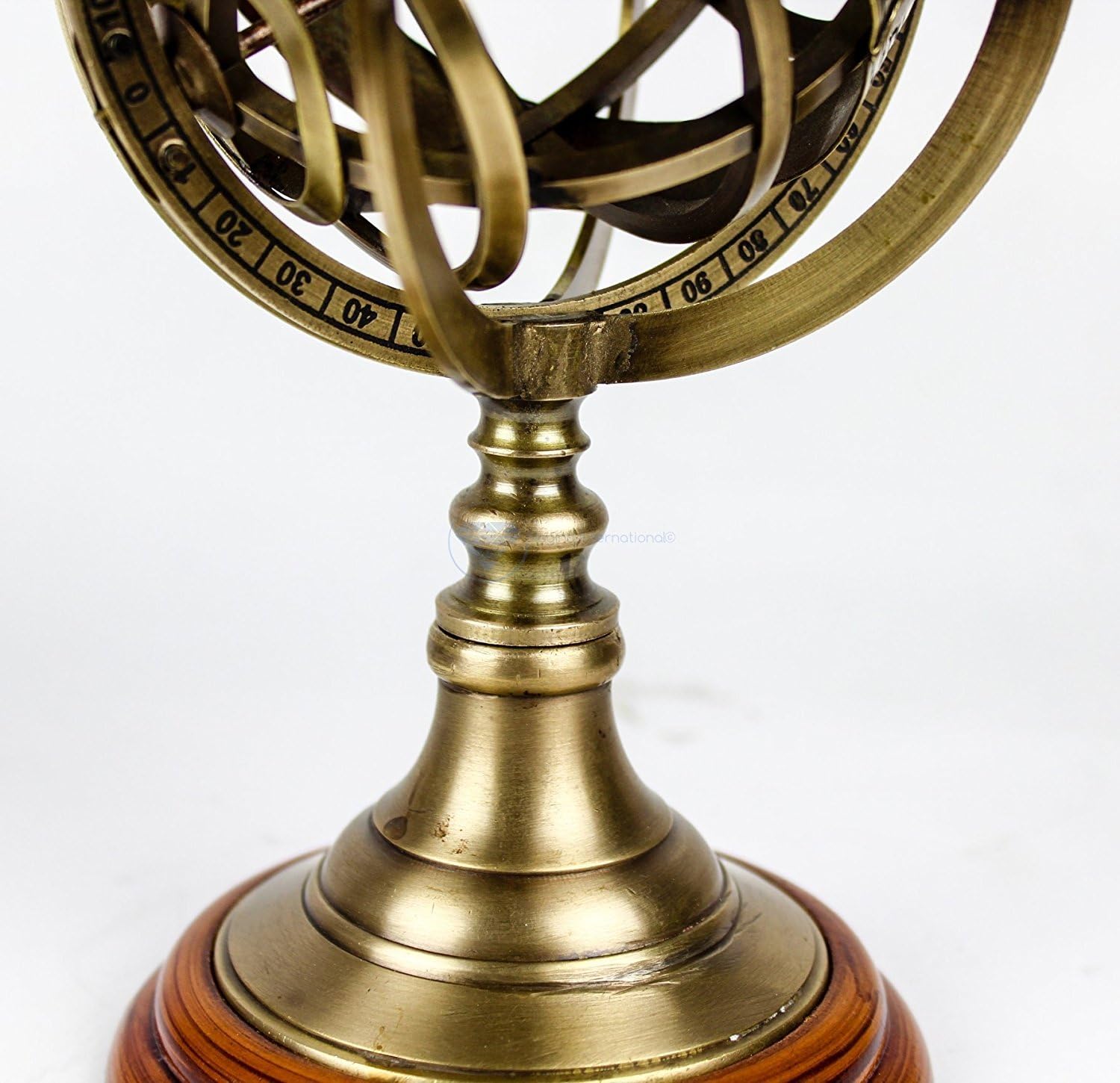 Brass Armillary Sphere on Lacquered Hardwood view 8