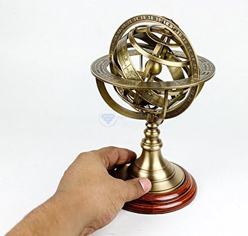 Brass Armillary Sphere on Lacquered Hardwood view 13