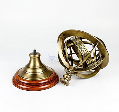Brass Armillary Sphere on Lacquered Hardwood view 15