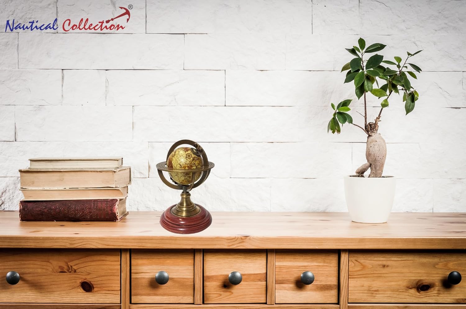 Brass Armillary Globe on MDF Base view 7
