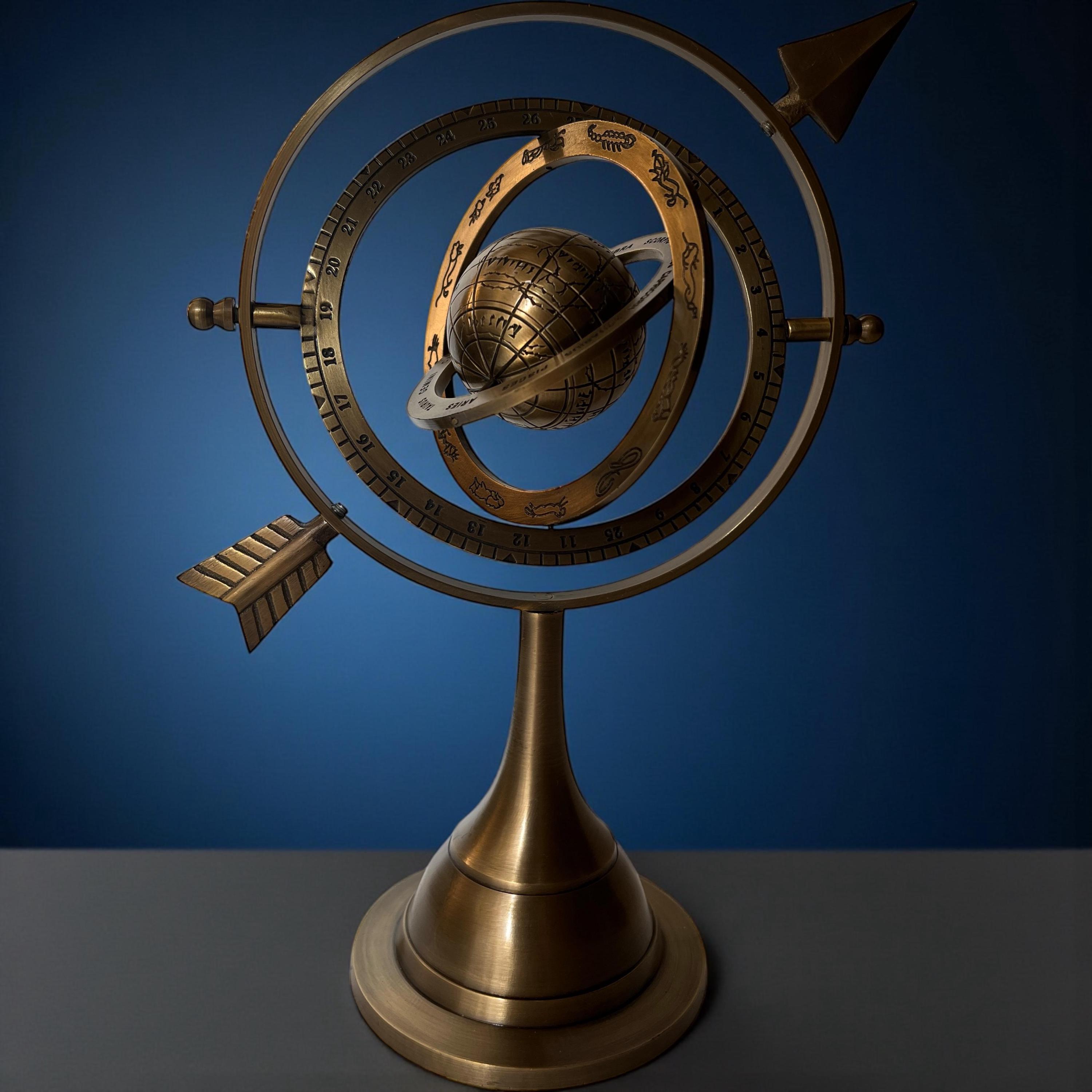 All-Brass Armillary Globe Sphere Nautical view 5