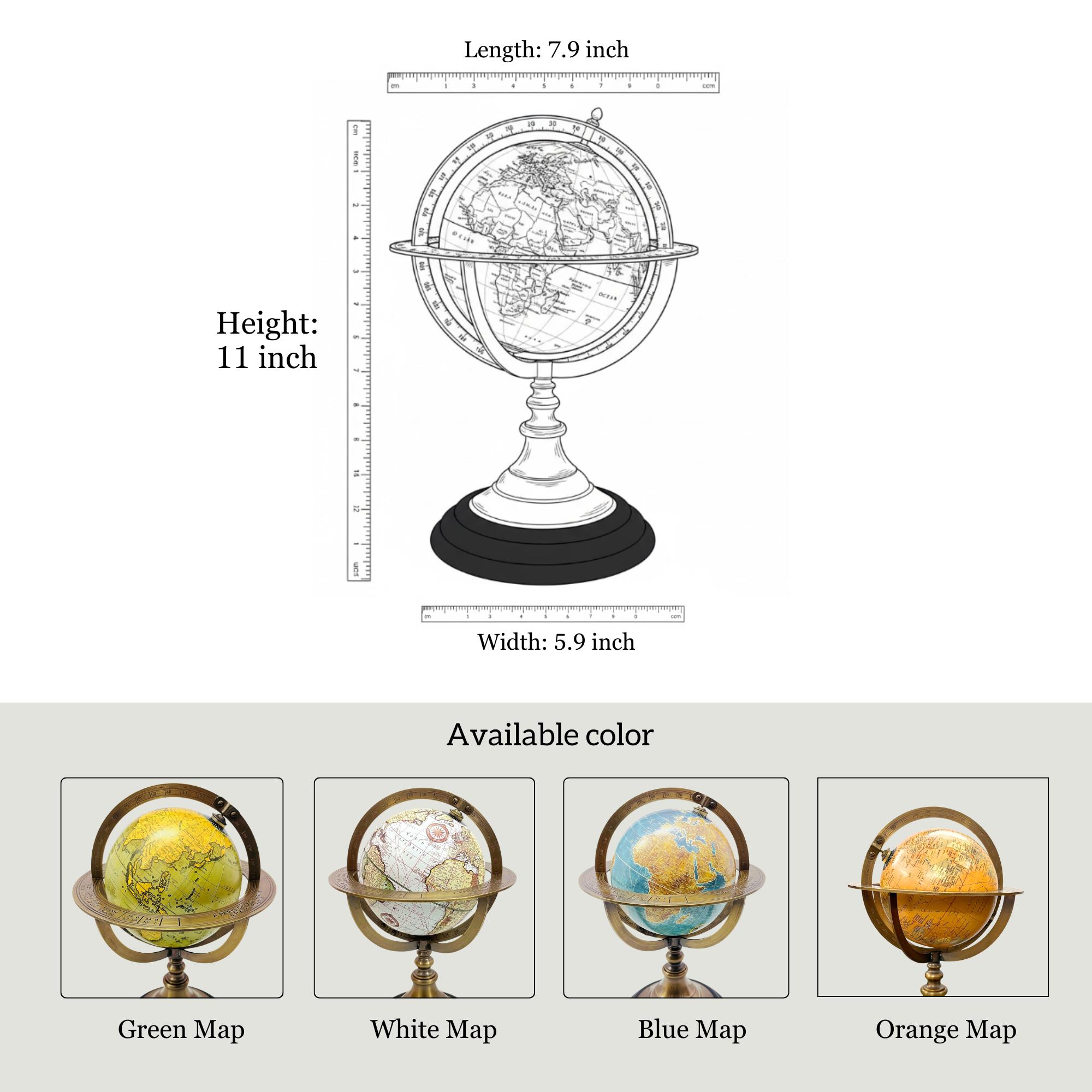 Handmade Brass Armillary Globe with Celestial Engraving view 2