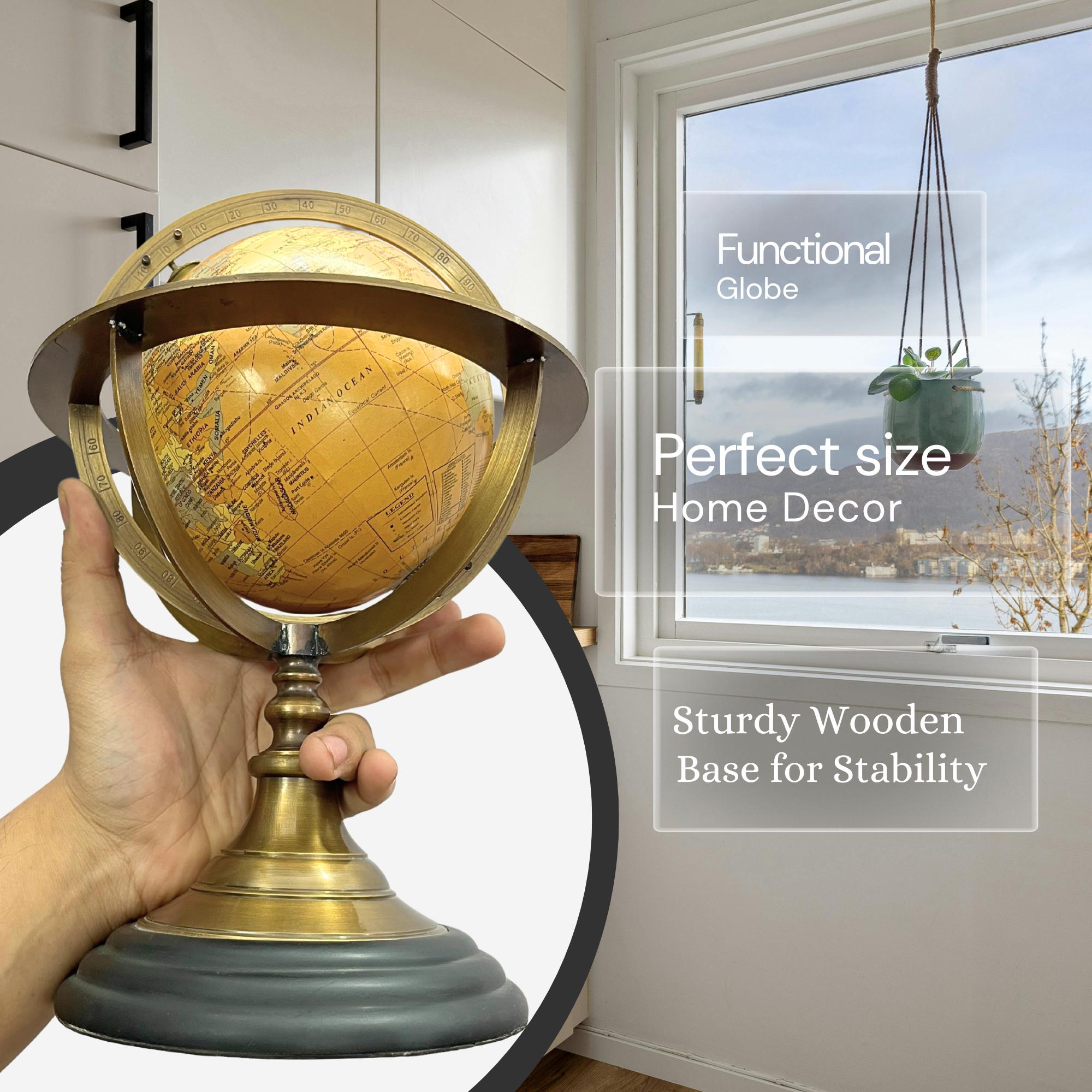 Handmade Brass Armillary Globe with Celestial Engraving view 6