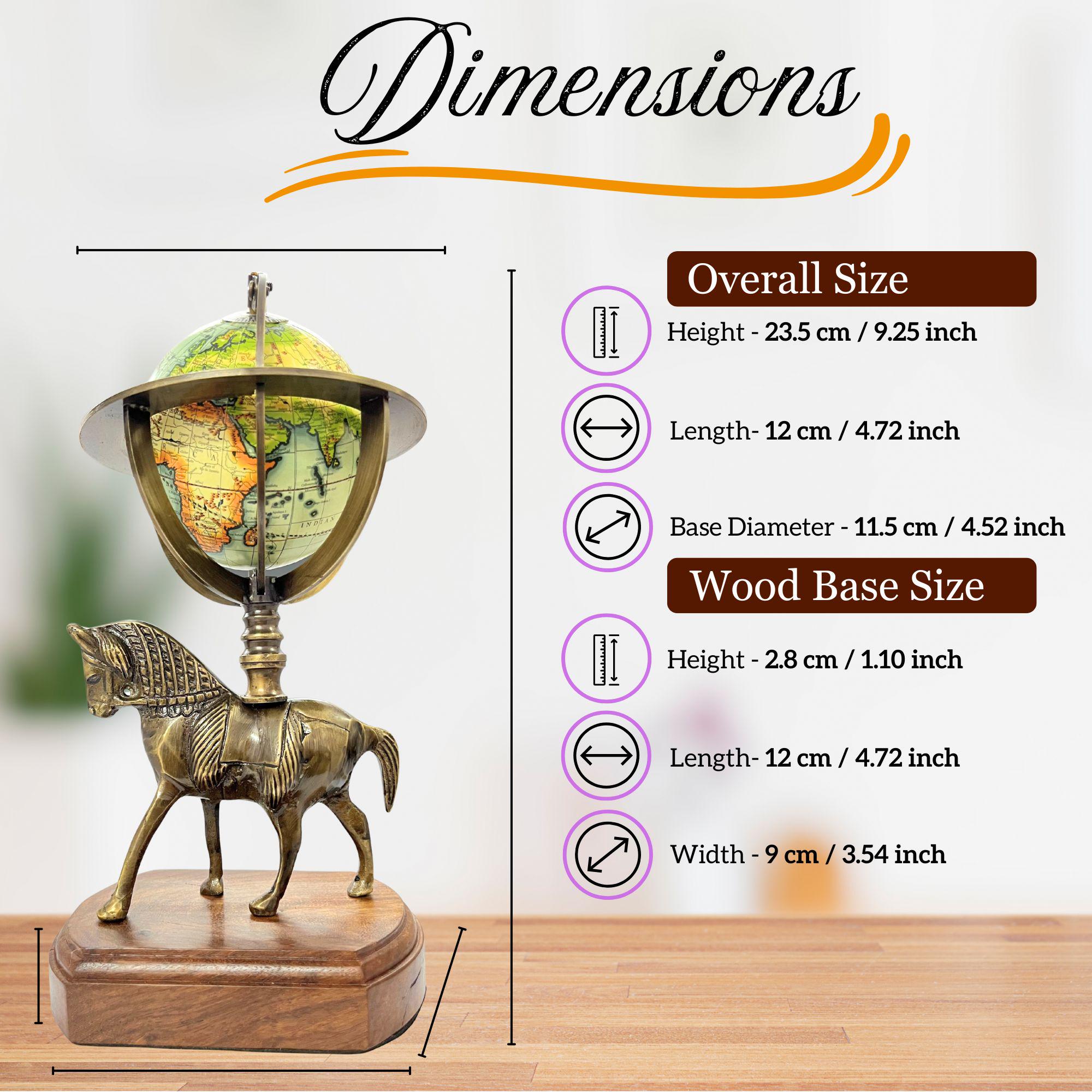 Brass Armillary Globe with Horse Motif view 2