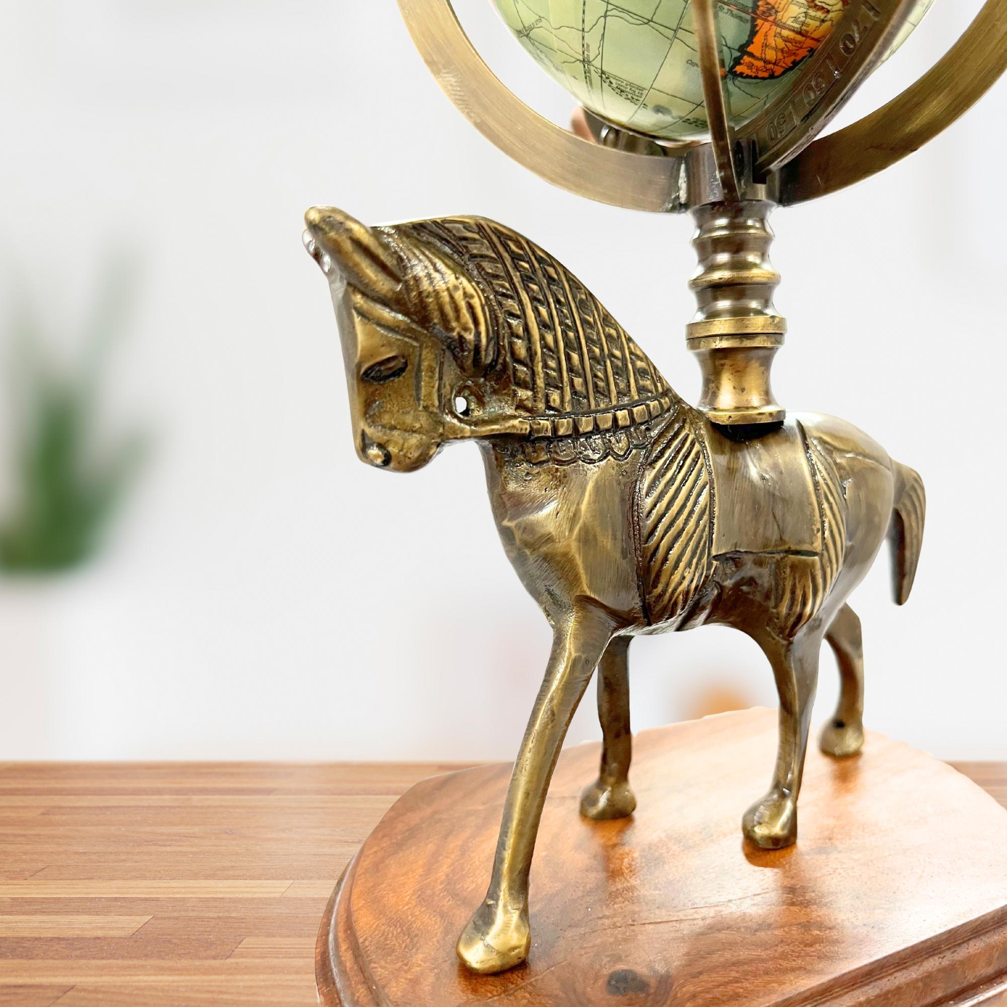 Brass Armillary Globe with Horse Motif view 7