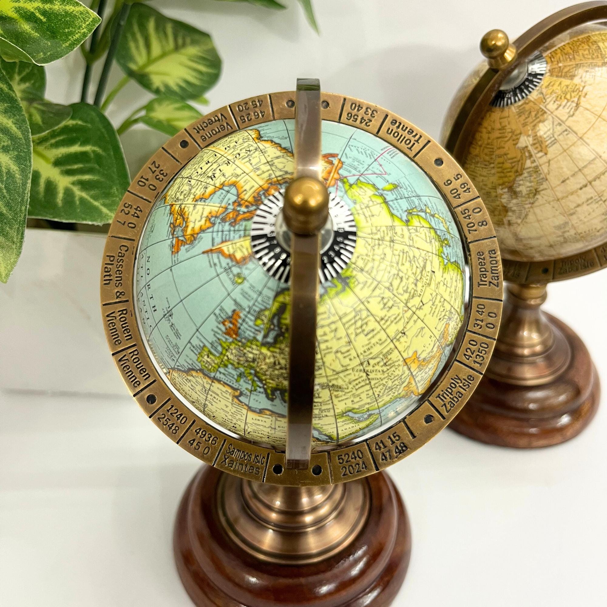 Brass Armillary Sphere with Rotating World view 8