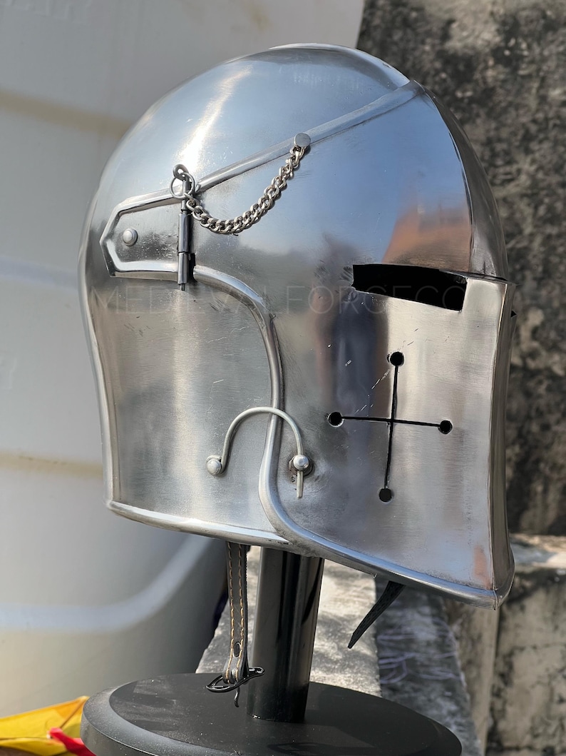 Italian Barbuta Helmet — Renaissance Steel Authentic view 3