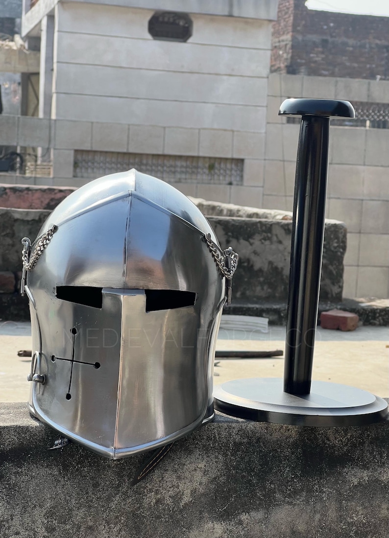 Italian Barbuta Helmet — Renaissance Steel Authentic view 4