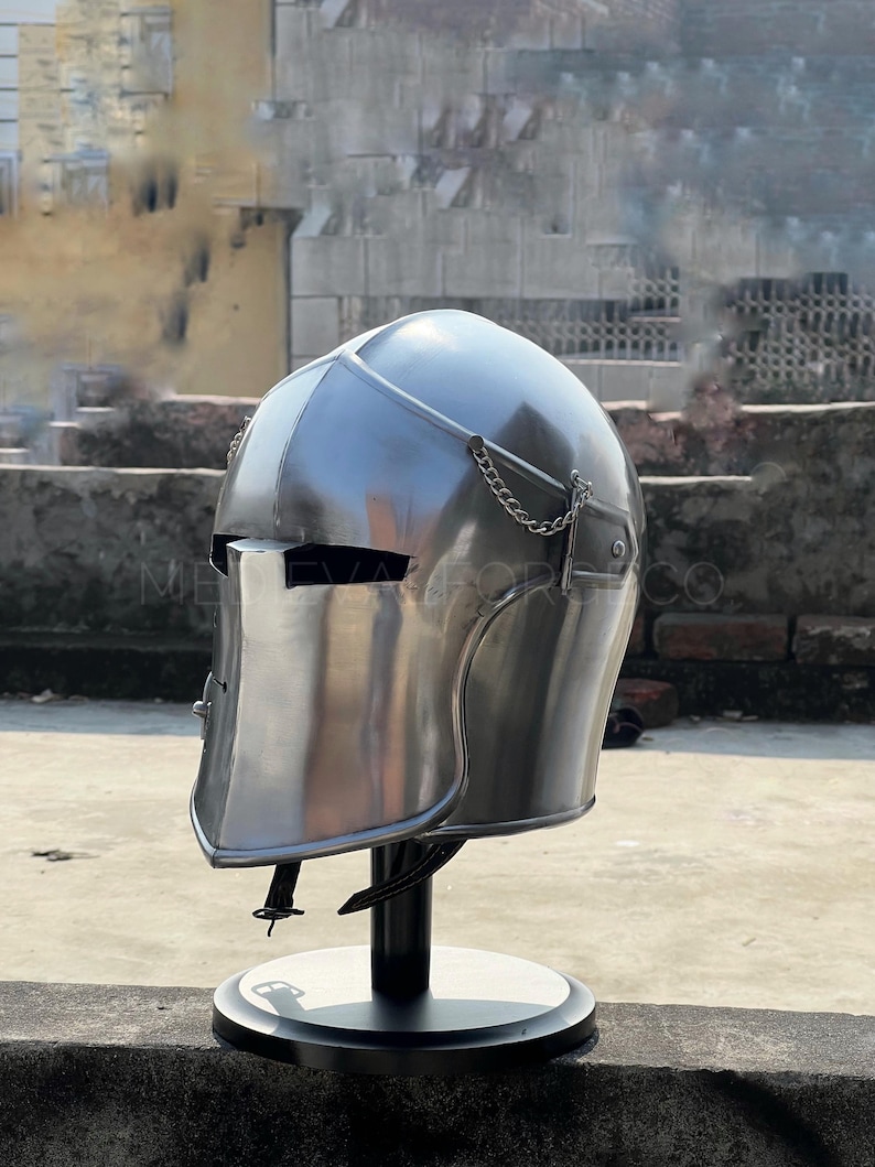 Italian Barbuta Helmet — Renaissance Steel Authentic view 6