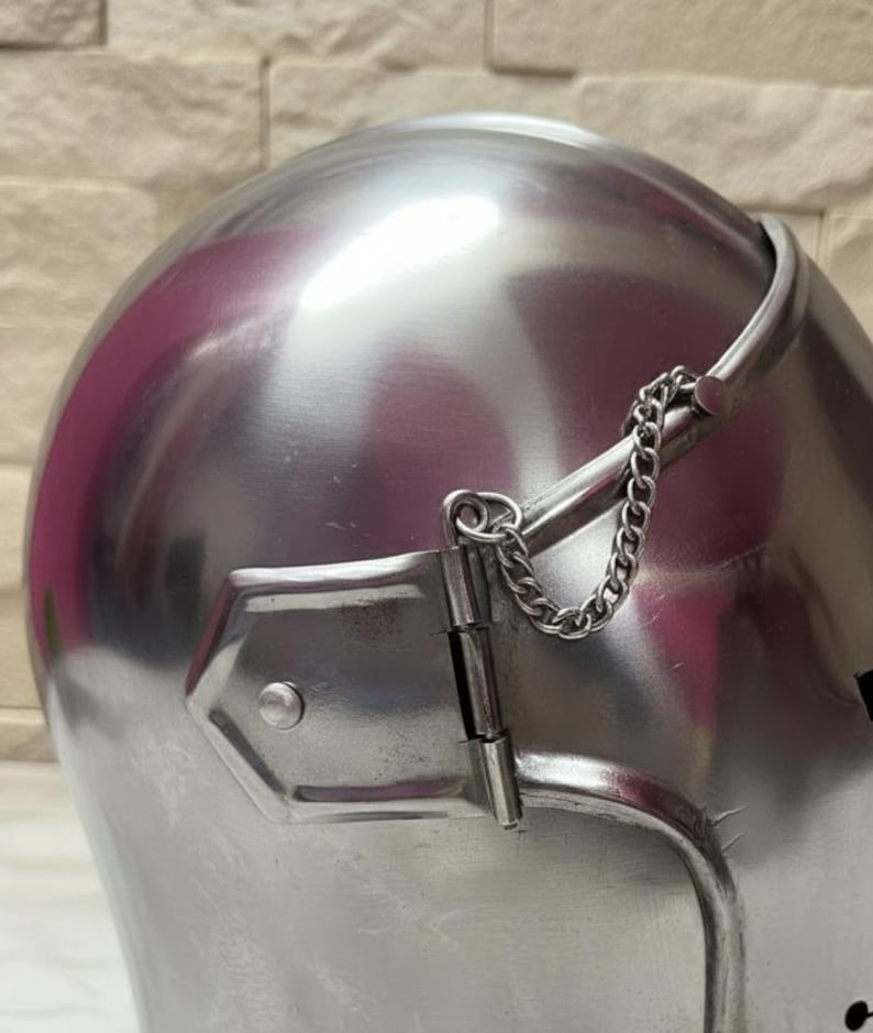 Steel Knight Helmet — Crusader Barbuta view 3