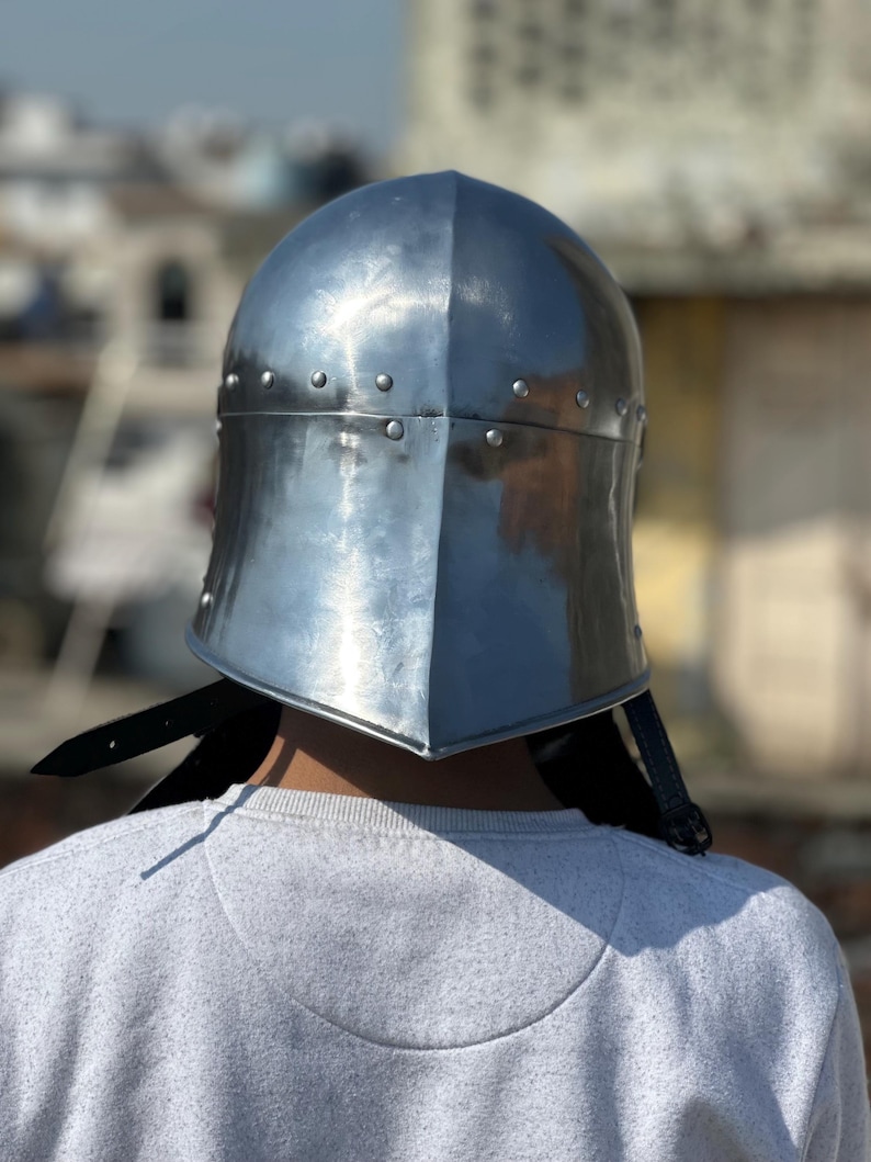Gothic Sallet Helmet with Bevor and Visor view 4