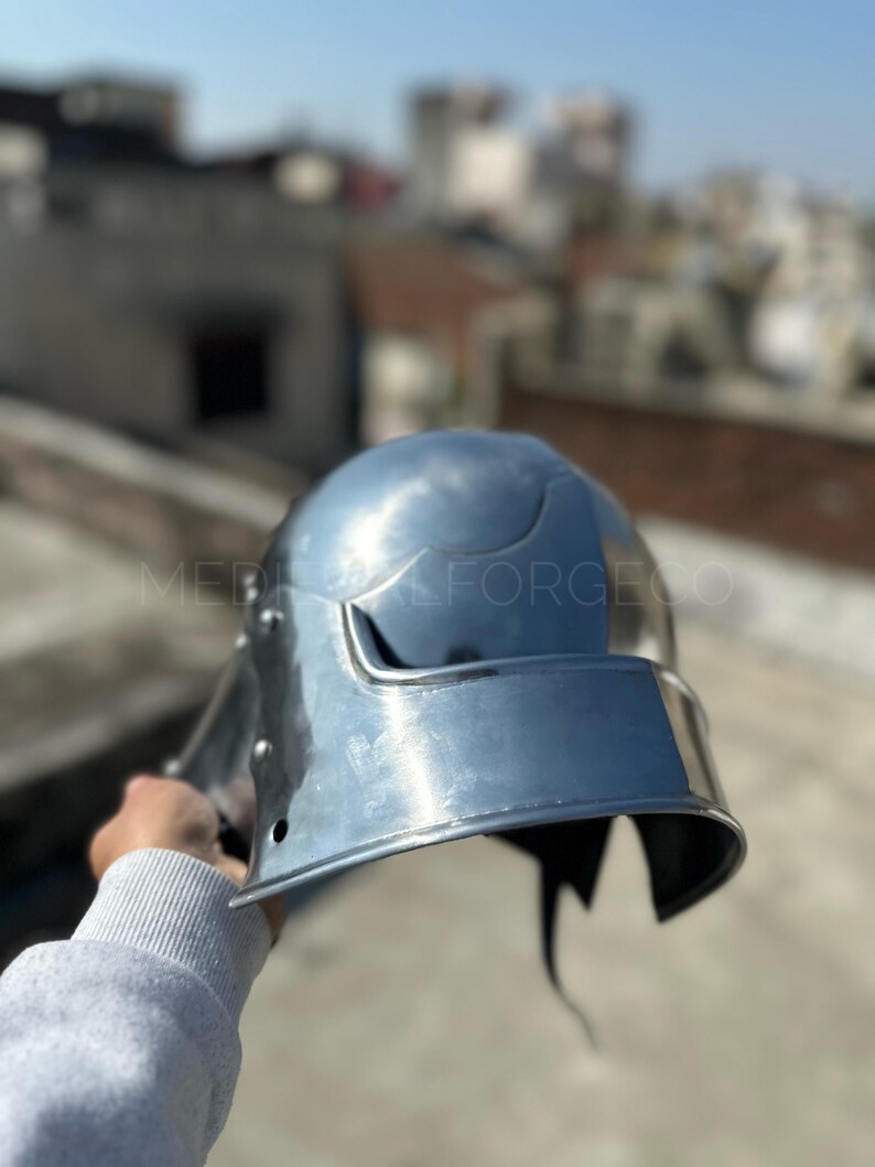 Gothic Sallet Helmet with Bevor and Visor view 7