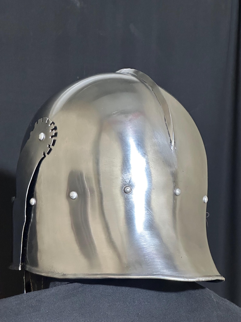 Medieval Sallet Helmet with Bevor — LARP Wearable view 12
