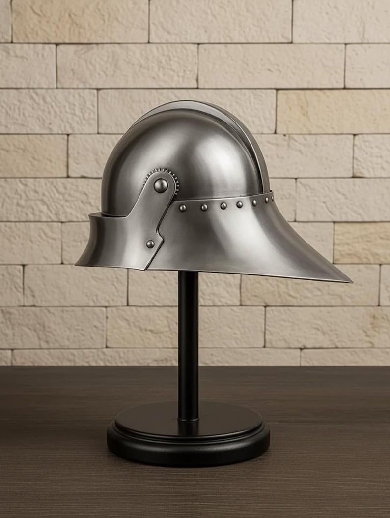 15th Century Steel Sallet Helmet — Gothic Knight view 4