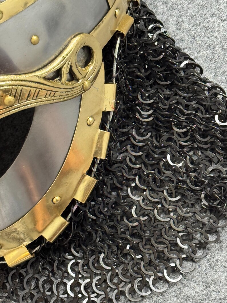 Viking Gjermundbu Helmet with Chainmail and Padding view 4