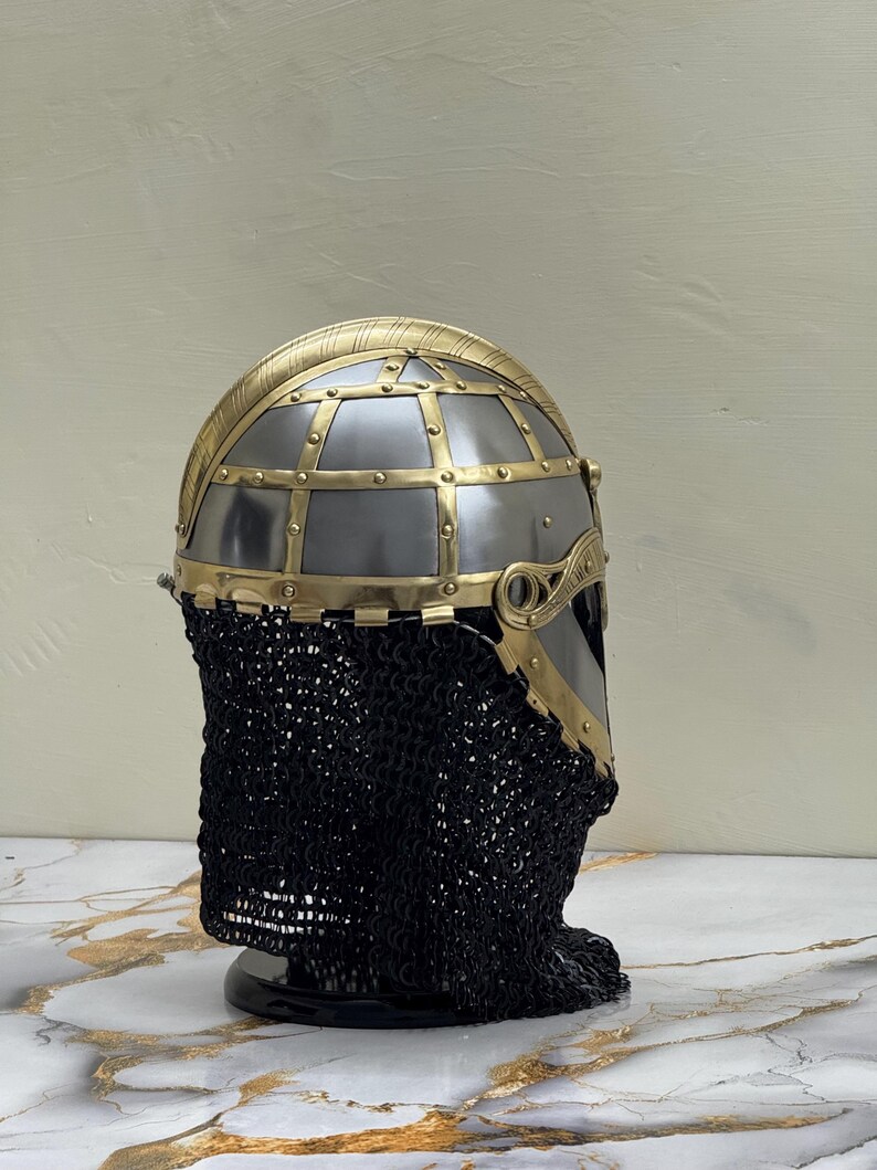 Viking Gjermundbu Helmet with Chainmail and Padding view 8