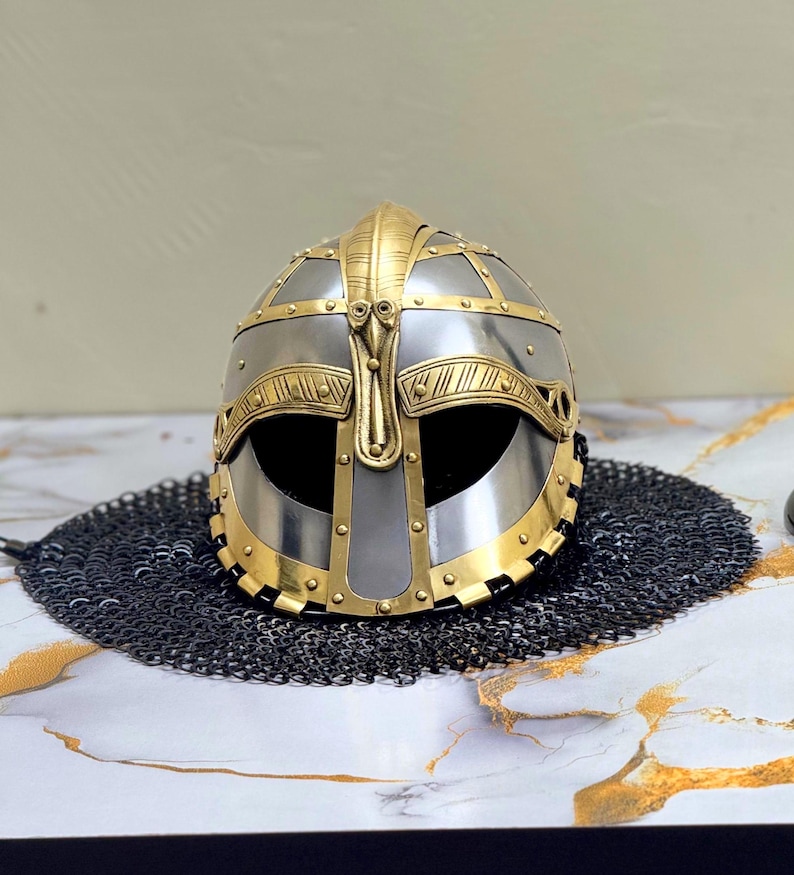 Viking Gjermundbu Helmet with Chainmail and Padding view 10