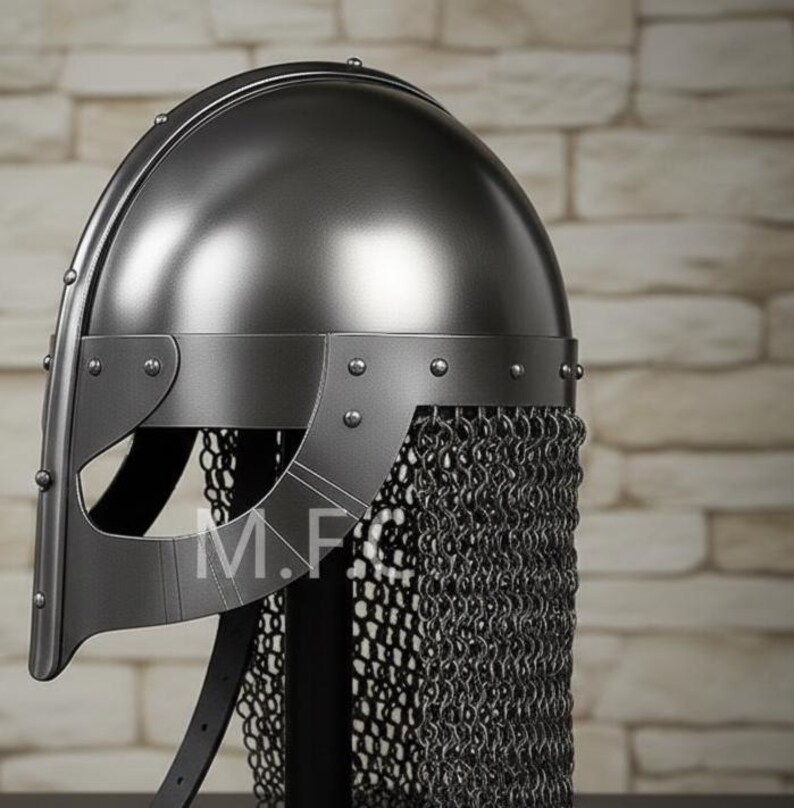 Viking Nasal Helmet with Chainmail Aventail — Norse view 5