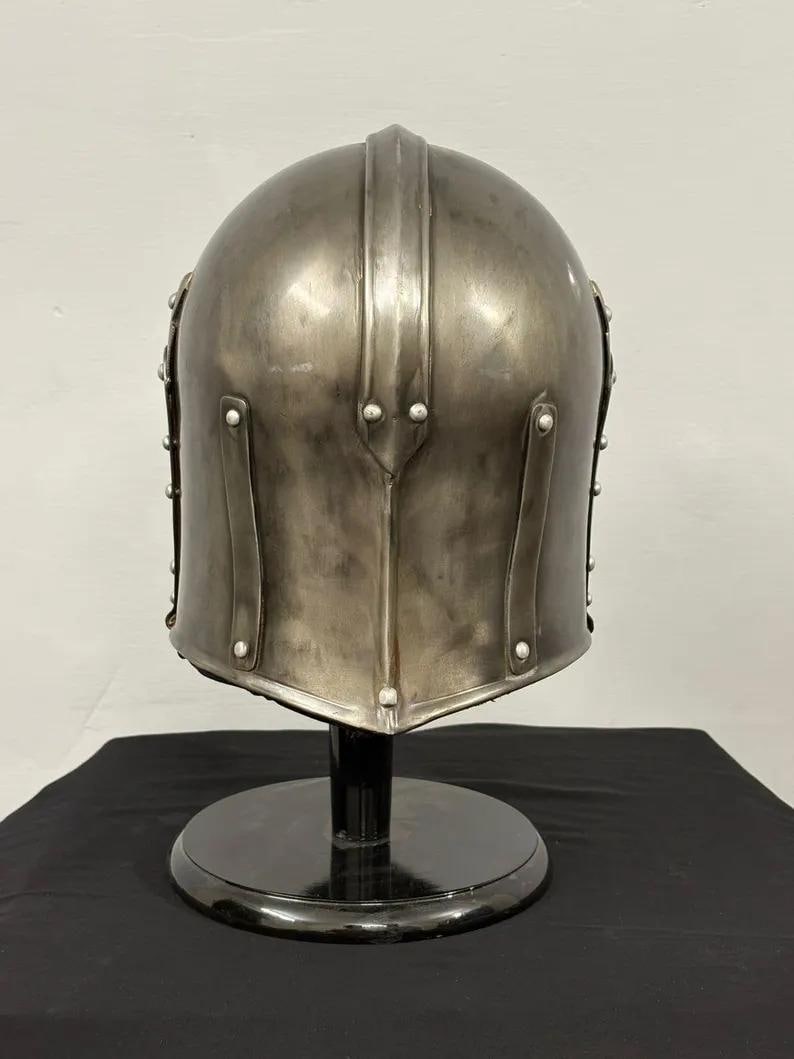 Medieval Templar Helmet — Padded Steel Crusader view 4