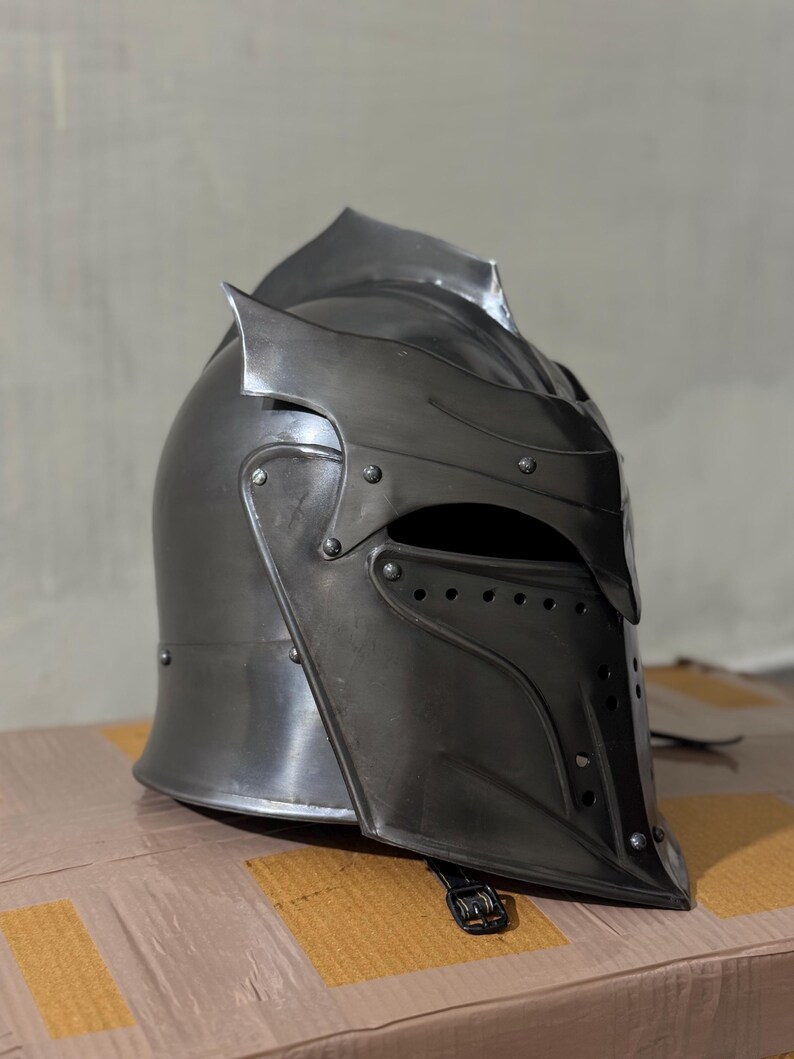 Dark Knight Medieval Helmet — Gothic Steel Warrior view 6
