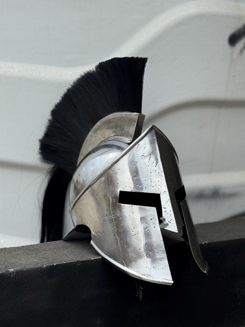 Greek Spartan Helmet — Steel Corinthian view 5