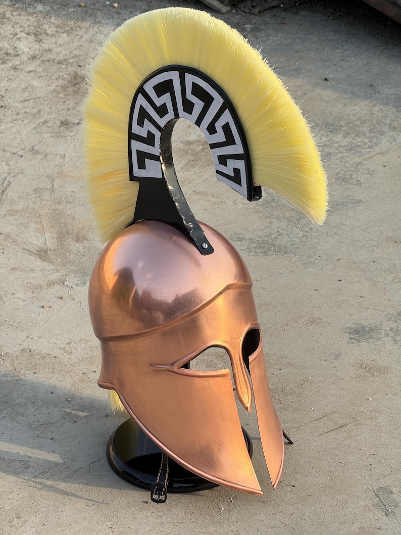 Greek Corinthian Helmet with Plume — Spartan Armor view 2