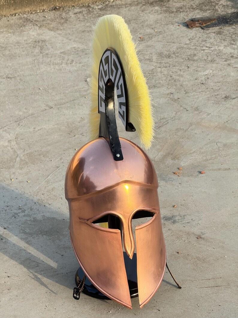 Bronze Corinthian Helmet — Horsehair Crest Spartan Armor view 3