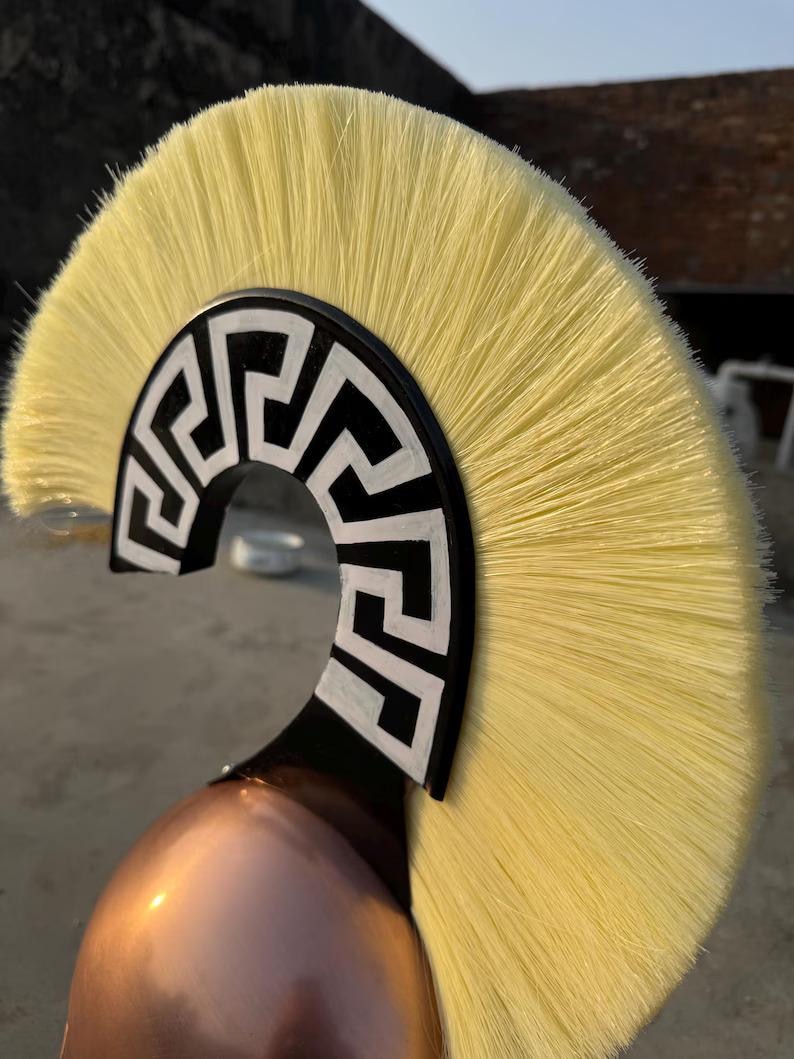 Bronze Corinthian Helmet — Horsehair Crest Spartan Armor view 6