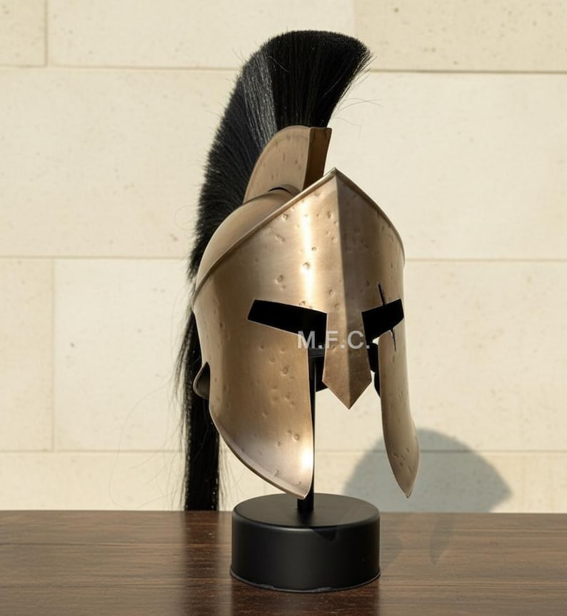 Spartan Greek Helmet — Corinthian Bronze with Crest view 6