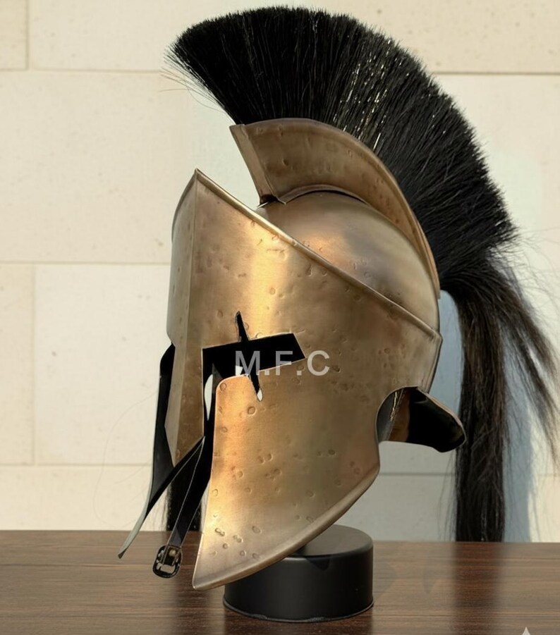 Spartan Greek Helmet — Corinthian Bronze with Crest view 7