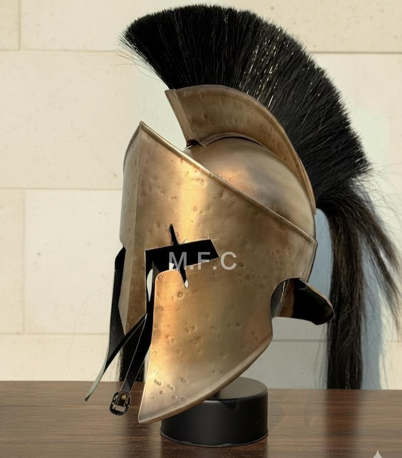 Spartan Greek Helmet — Corinthian Bronze with Crest view 9