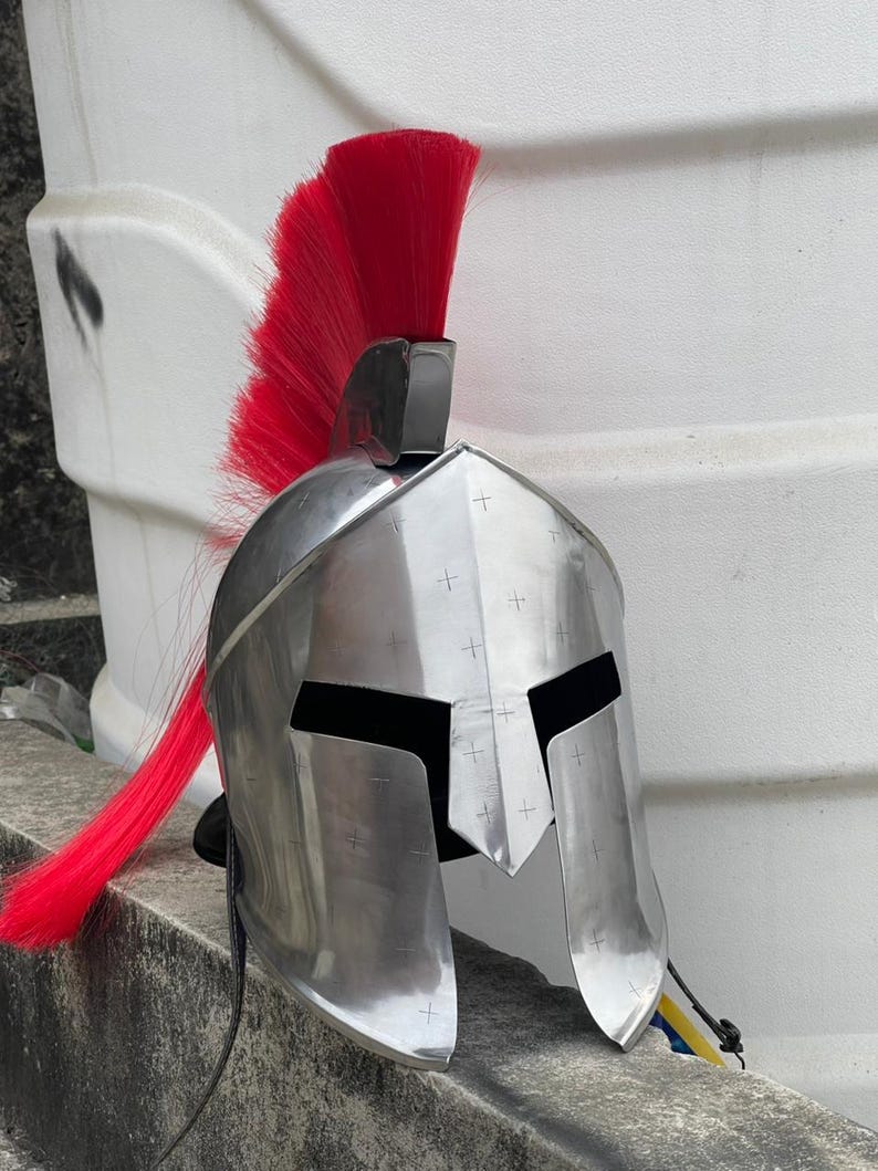 Spartan Red Plume Greek Warrior Helmet — Leonidas view 6