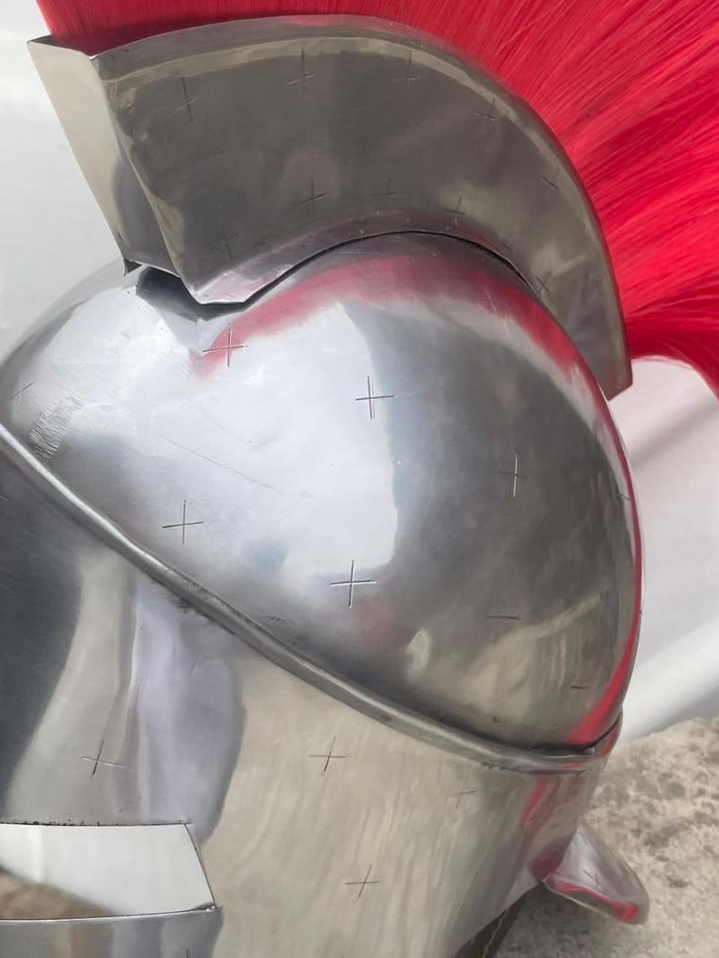 Spartan Red Plume Greek Warrior Helmet — Leonidas view 8