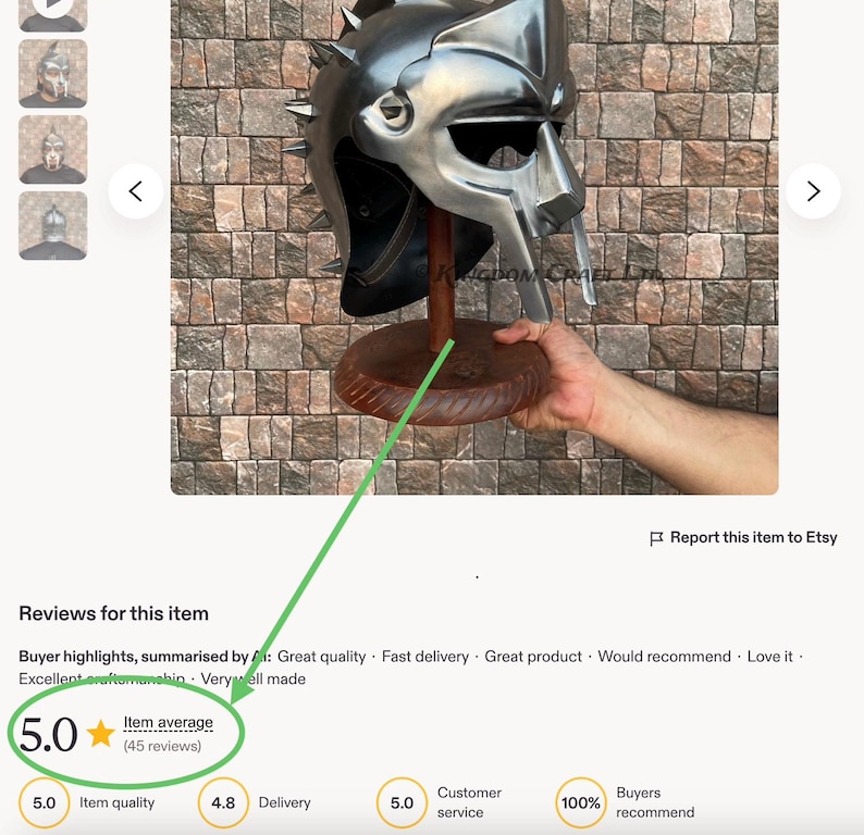 Maximus Gladiator Helmet with Display Stand view 5