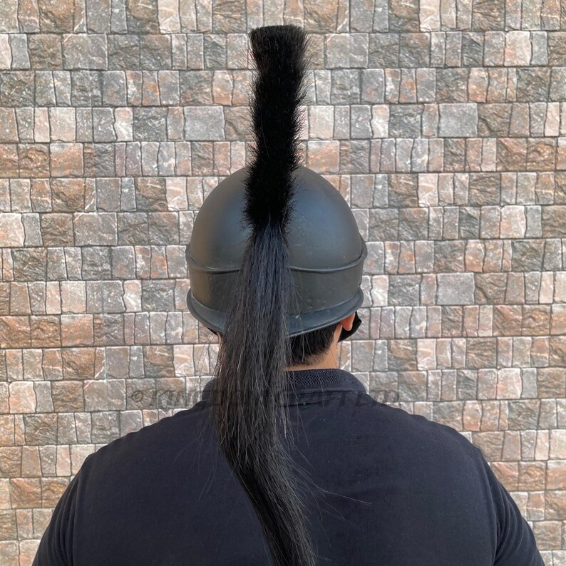 Black Spartan King Leonidas Helmet with Display Stand view 4