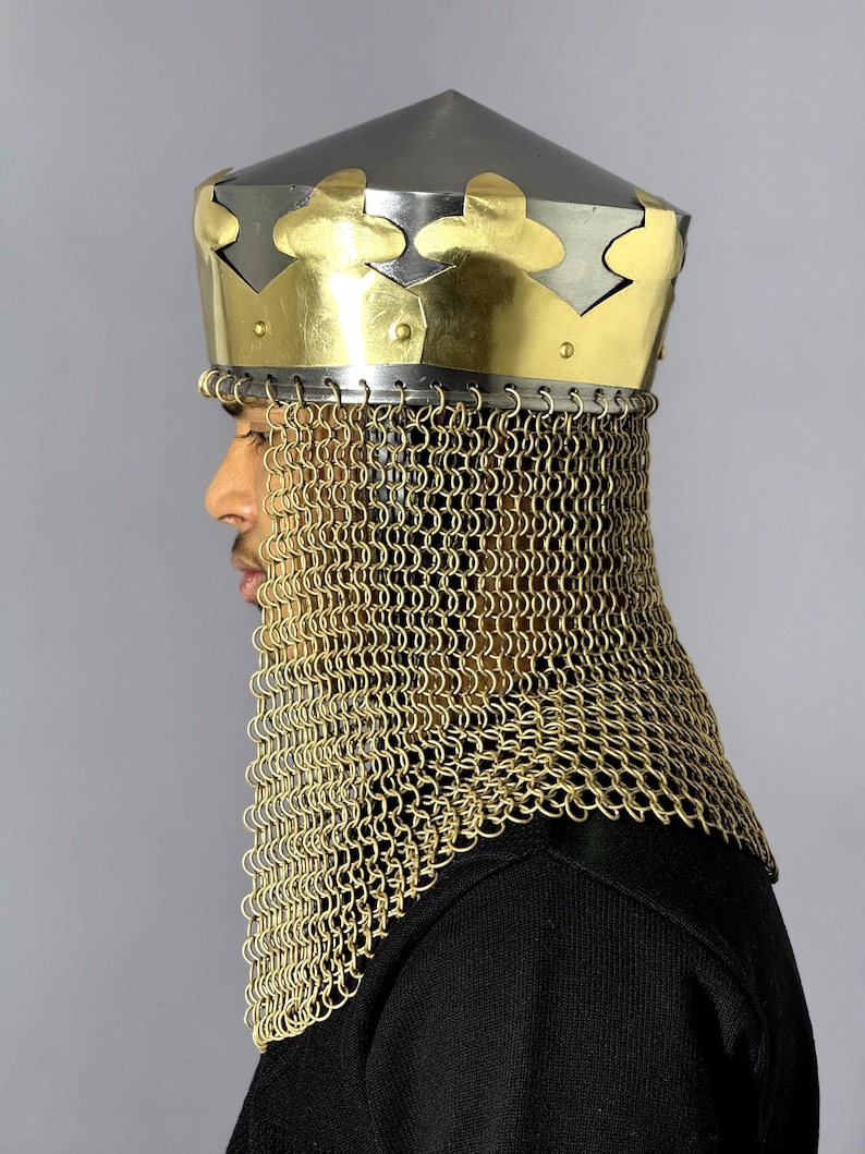 King Arthur Helmet — Medieval Chainmail view 4