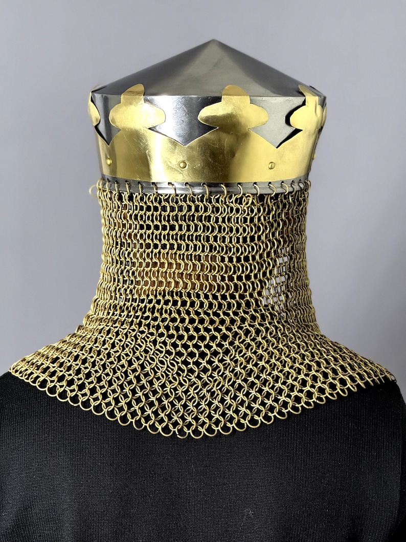 King Arthur Helmet — Medieval Chainmail view 5