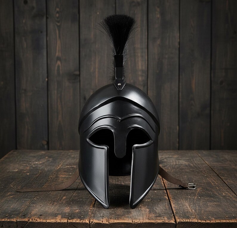Corinthian Helmet — Warrior Medieval with Wooden Stand view 15